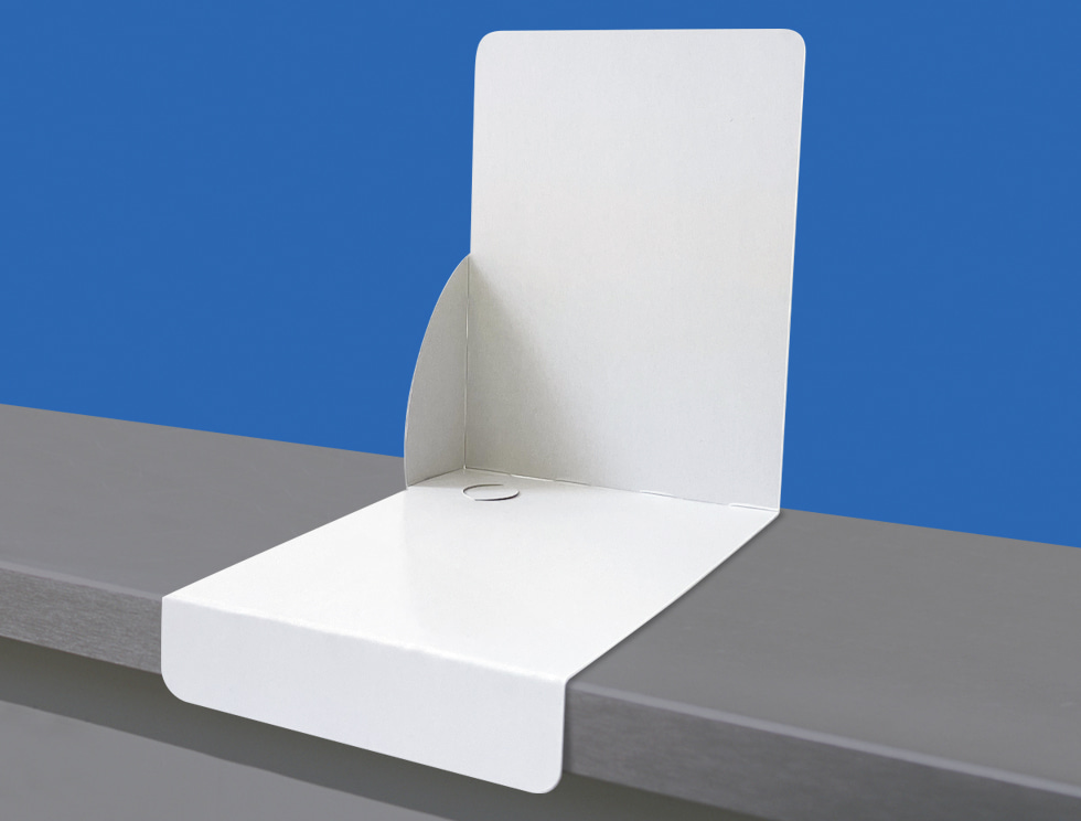 前POPと背面で商品をアピールできる、紙製の販売台・平置きディスプレイ