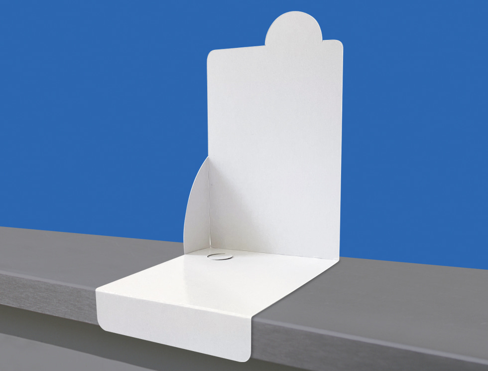 前POPと背面で商品をアピールできる、紙製の販売台・平置きディスプレイ2