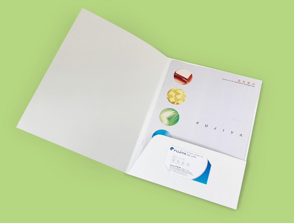会社案内や営業資料をスマートに渡せる、紙製ポケットフォルダーの画像